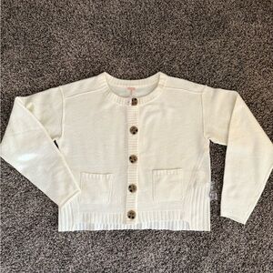 Free People Luna Cardigan Sweater, New with button tag, Cream, XS